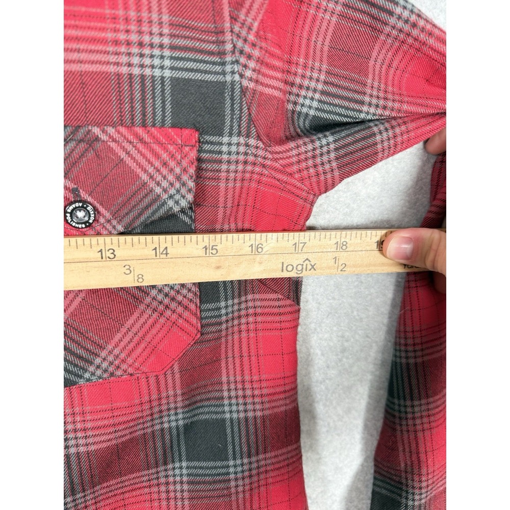 Dixxon Flannel Company Adam's Polishes Red Black Gray Plaid Flannel SmallPockets - Picture 4 of 6